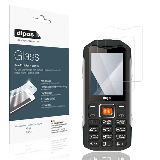 Klare Displayschutzfolie von dipos passend für Ergo E242, 9H kratzfest und blasenfrei montiert