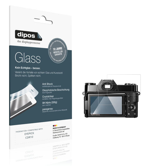 Klare Displayschutzfolie von dipos passend für EYEPICK CDR10, 9H kratzfest und blasenfrei montiert
