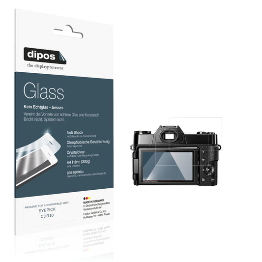 Klare Displayschutzfolie von dipos passend für EYEPICK CDR10, 9H kratzfest und blasenfrei montiert