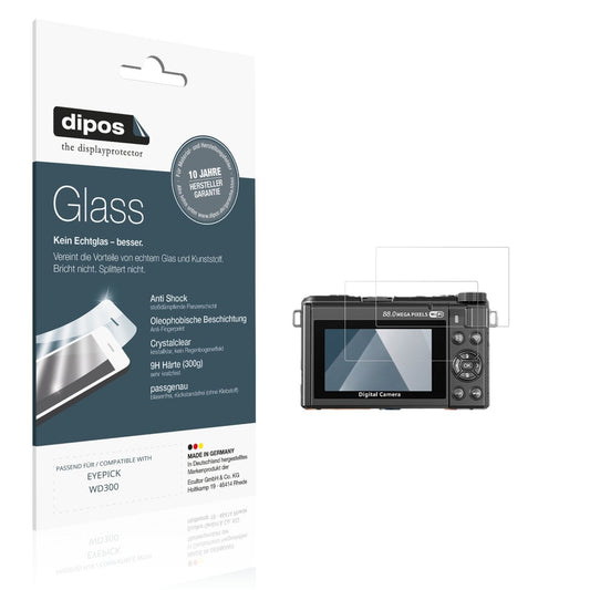 Klare Displayschutzfolie von dipos passend für EYEPICK WD300, 9H kratzfest und blasenfrei montiert