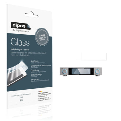 Klare Displayschutzfolie von dipos passend für FiiO S15, 9H kratzfest und blasenfrei montiert