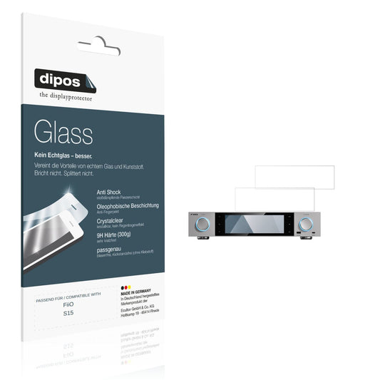 Klare Displayschutzfolie von dipos passend für FiiO S15, 9H kratzfest und blasenfrei montiert