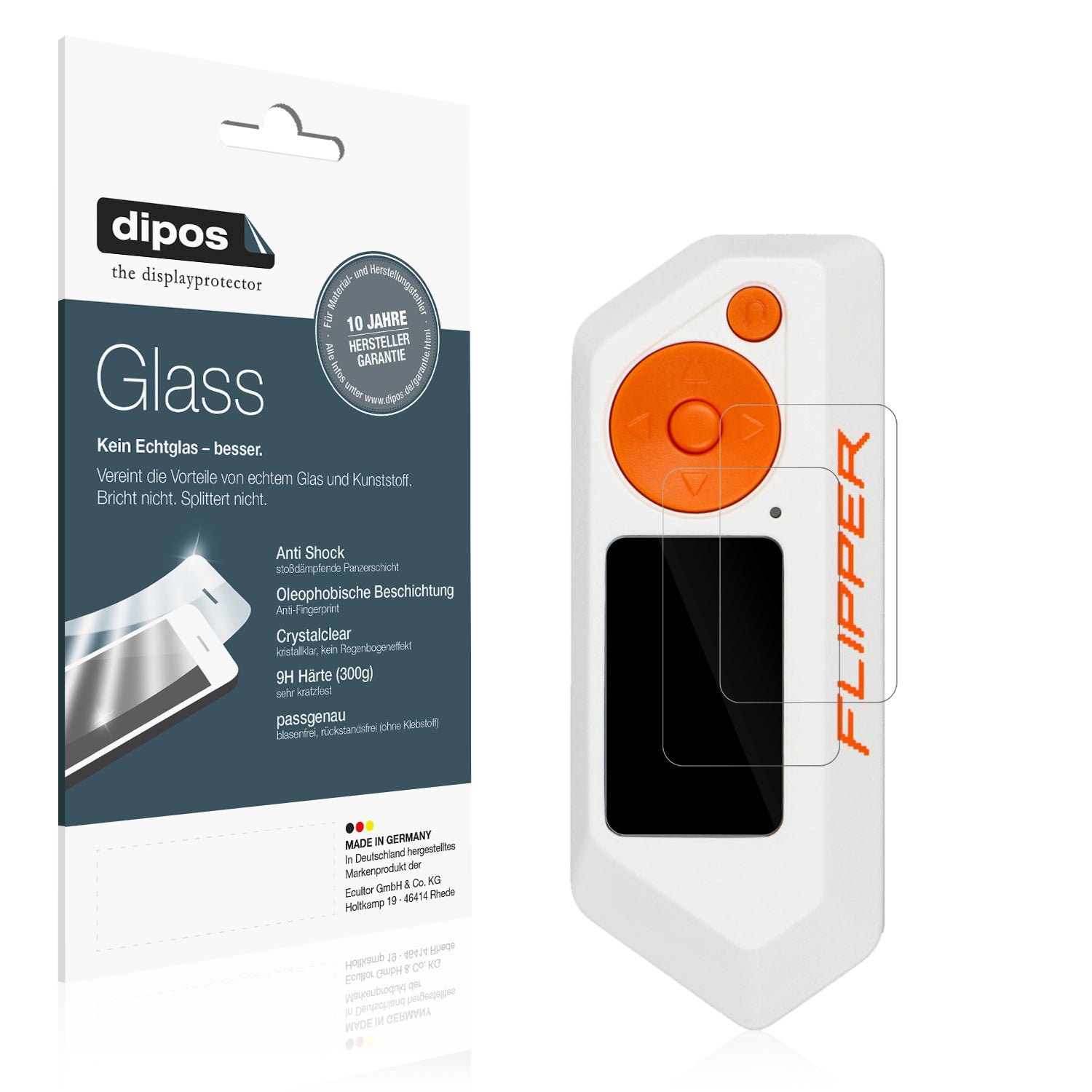 Klare Displayschutzfolie von dipos passend für Flipper Zero FZ.1, 9H kratzfest und blasenfrei montiert