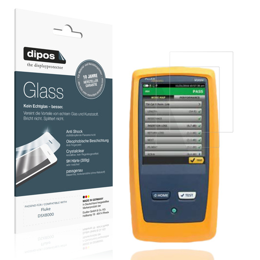 Klare Displayschutzfolie von dipos passend für Fluke DSX8000, 9H kratzfest und blasenfrei montiert
