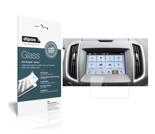Klare Displayschutzfolie von dipos passend für Ford Ranger Wildtrak Navigation Sync3, 9H kratzfest und blasenfrei montiert