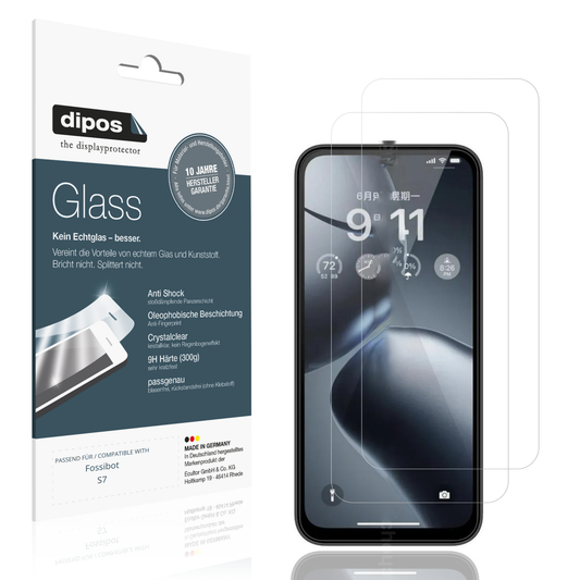 Klare Displayschutzfolie von dipos passend für Fossibot S7, 9H kratzfest und blasenfrei montiert