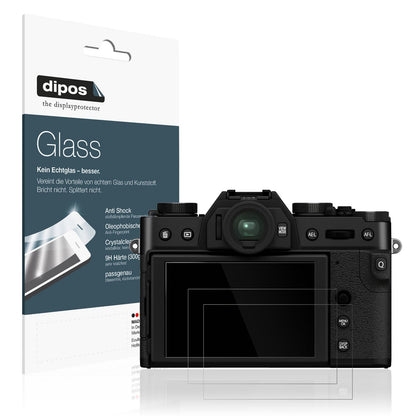 Klare Displayschutzfolie von dipos passend für Fujifilm X-T30 II, 9H kratzfest und blasenfrei montiert