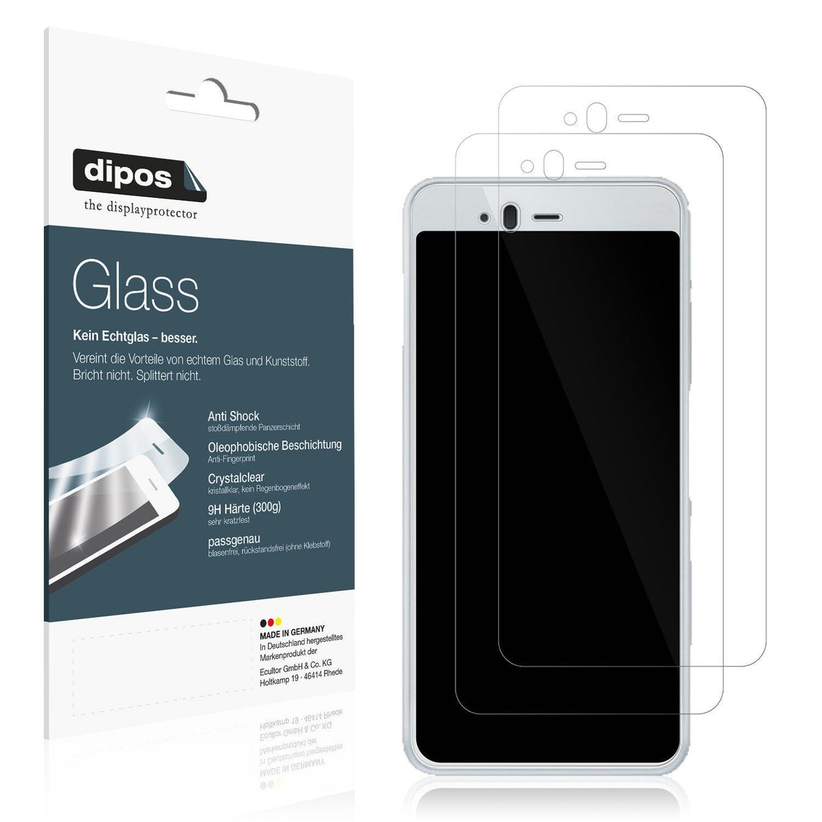 Klare Displayschutzfolie von dipos passend für Fujitsu Arrows Be F-04K, 9H kratzfest und blasenfrei montiert