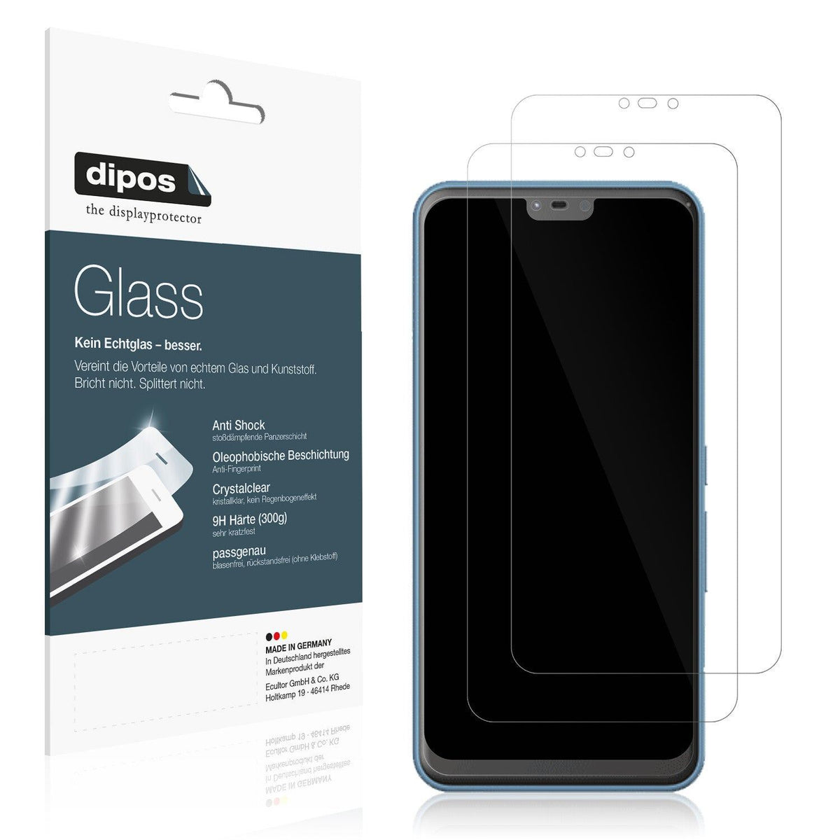 Klare Displayschutzfolie von dipos passend für Fujitsu Arrows J, 9H kratzfest und blasenfrei montiert