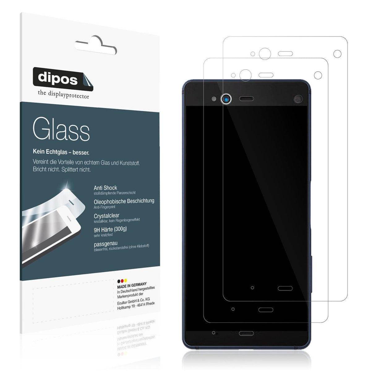 Klare Displayschutzfolie von dipos passend für Fujitsu Arrows NX F-01K, 9H kratzfest und blasenfrei montiert