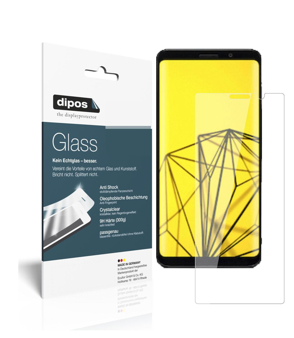 Klare Displayschutzfolie von dipos passend für Fx Tec Pro 1, 9H kratzfest und blasenfrei montiert