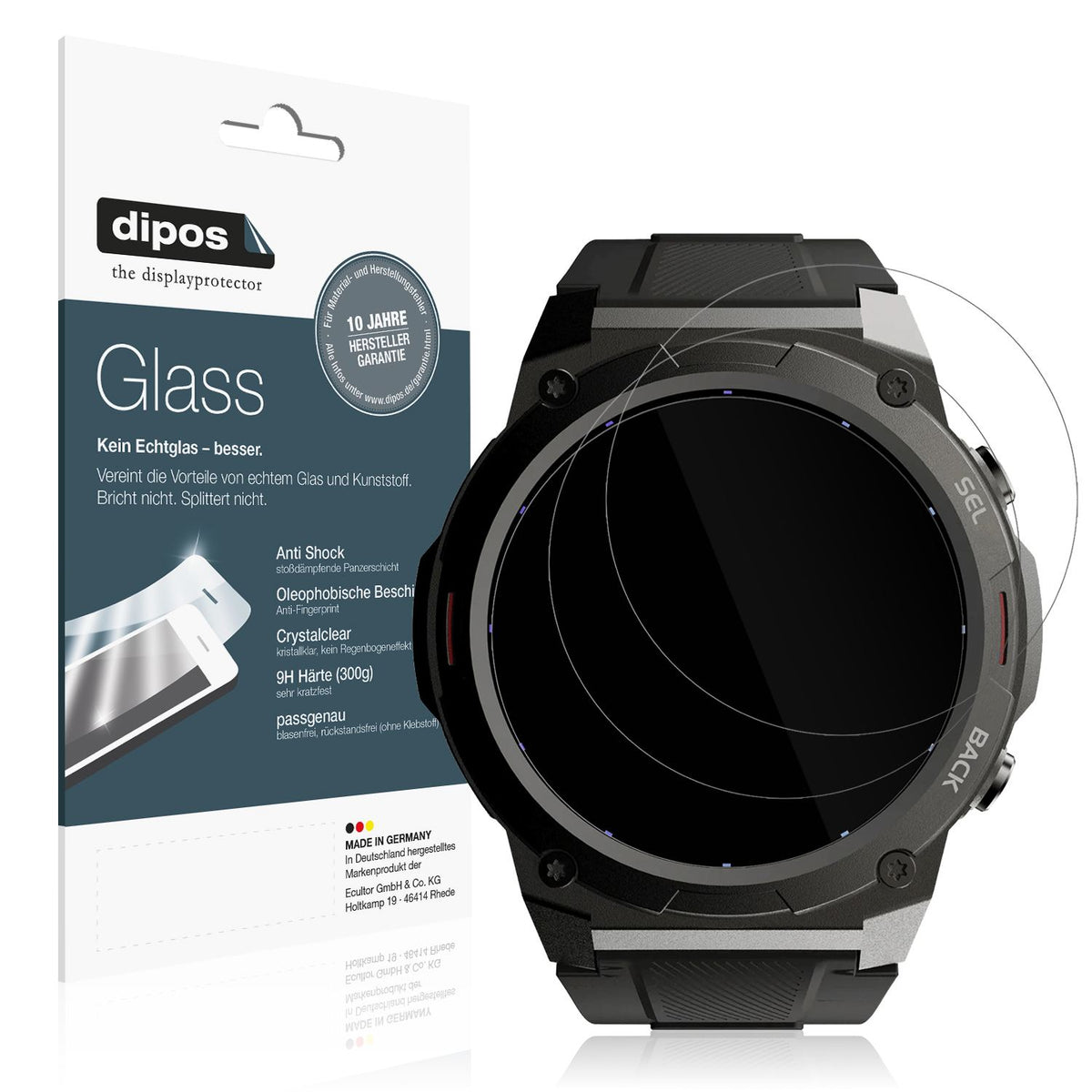 Klare Displayschutzfolie von dipos passend für GARD PRO Ultra 2+, 9H kratzfest und blasenfrei montiert