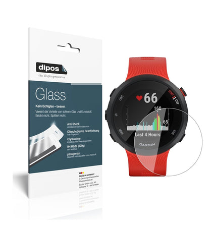 Klare Displayschutzfolie von dipos passend für Garmin Forerunner 45, 9H kratzfest und blasenfrei montiert