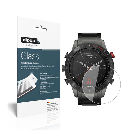 Klare Displayschutzfolie von dipos passend für Garmin MARQ Driver, 9H kratzfest und blasenfrei montiert