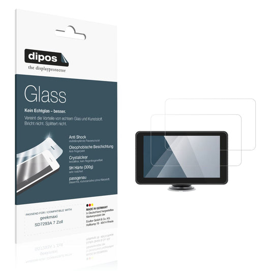 Klare Displayschutzfolie von dipos passend für geekmaxi SD7293A 7 Zoll, 9H kratzfest und blasenfrei montiert