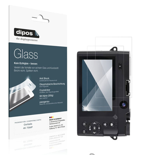 Klare Displayschutzfolie von dipos passend für Gerbala 4K 75MP, 9H kratzfest und blasenfrei montiert