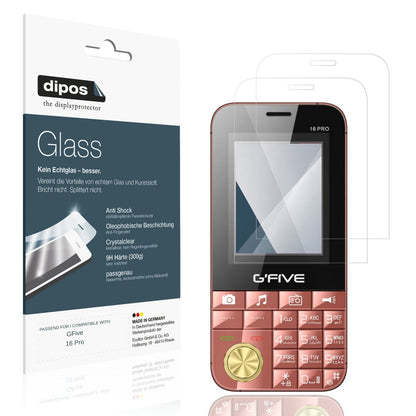 Klare Displayschutzfolie von dipos passend für GFive 16 Pro, 9H kratzfest und blasenfrei montiert