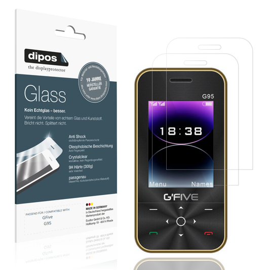 Klare Displayschutzfolie von dipos passend für GFive G95, 9H kratzfest und blasenfrei montiert