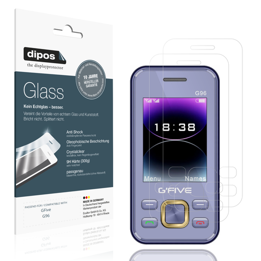 Klare Displayschutzfolie von dipos passend für GFive G96, 9H kratzfest und blasenfrei montiert