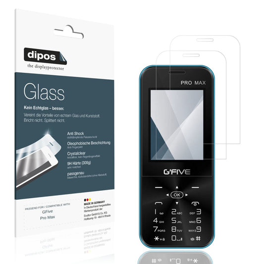 Klare Displayschutzfolie von dipos passend für GFive Pro Max, 9H kratzfest und blasenfrei montiert