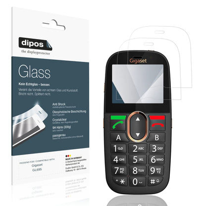 Klare Displayschutzfolie von dipos passend für Gigaset GL695, 9H kratzfest und blasenfrei montiert