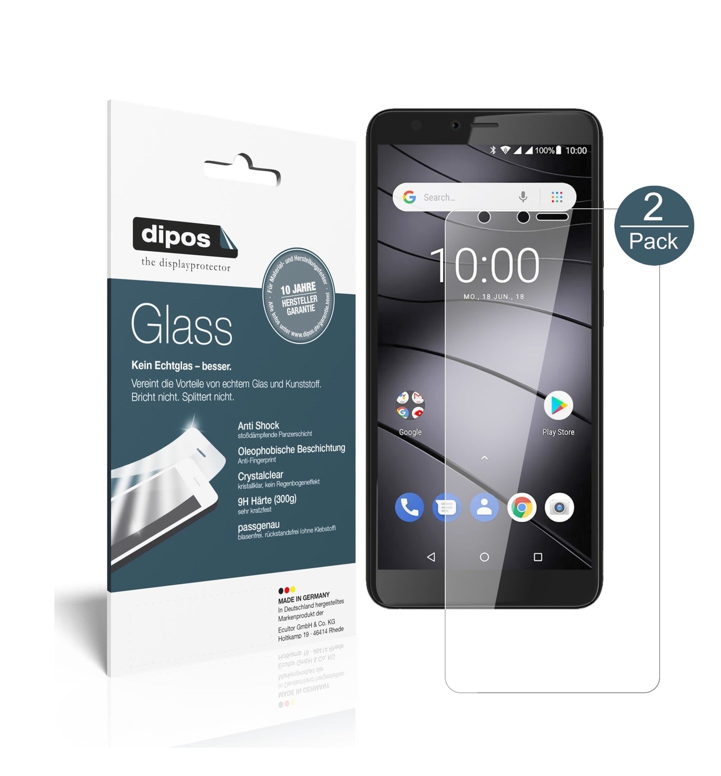 Klare Displayschutzfolie von dipos passend für Gigaset GS100, 9H kratzfest und blasenfrei montiert
