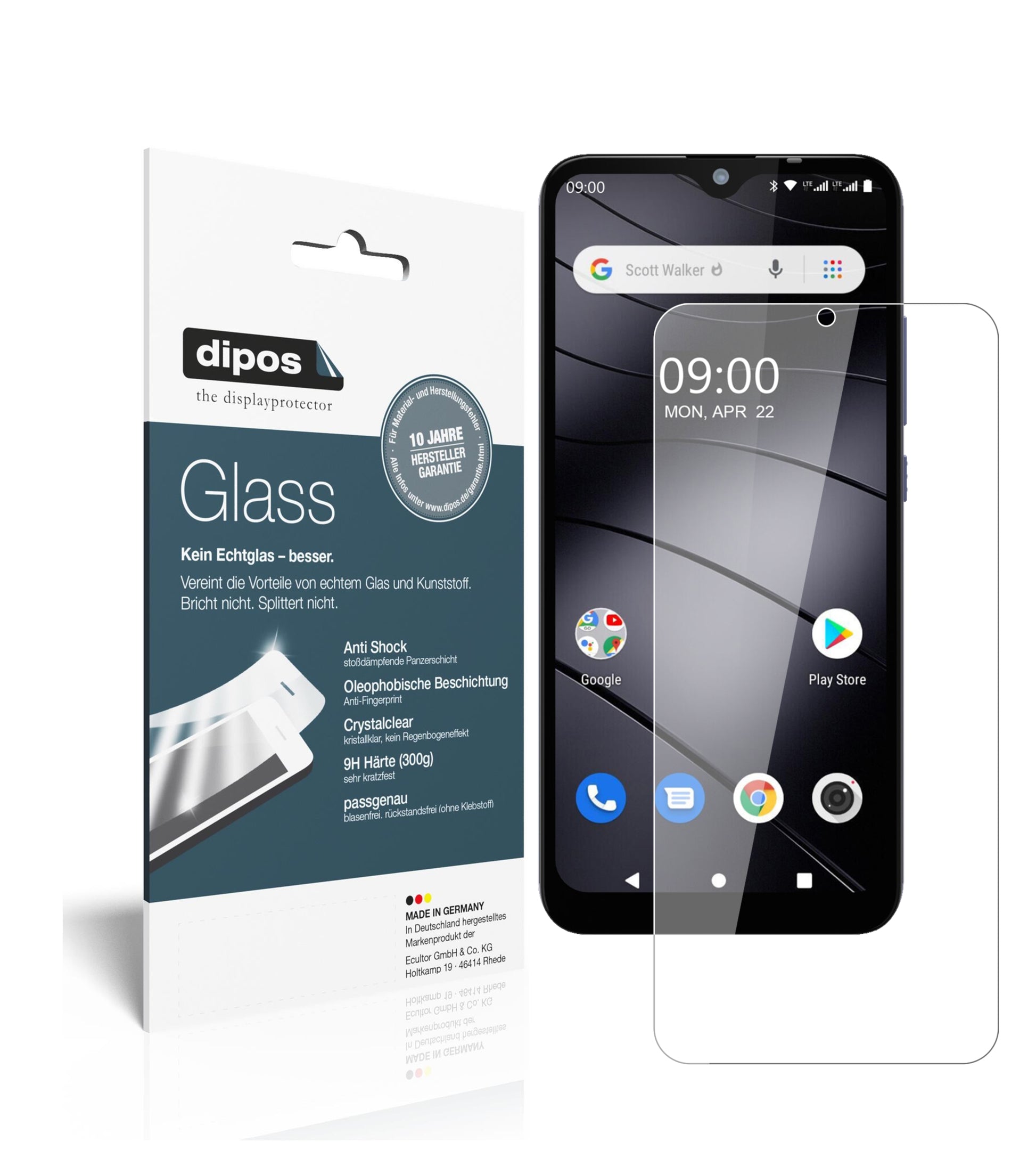 Klare Displayschutzfolie von dipos passend für Gigaset GS110, 9H kratzfest und blasenfrei montiert