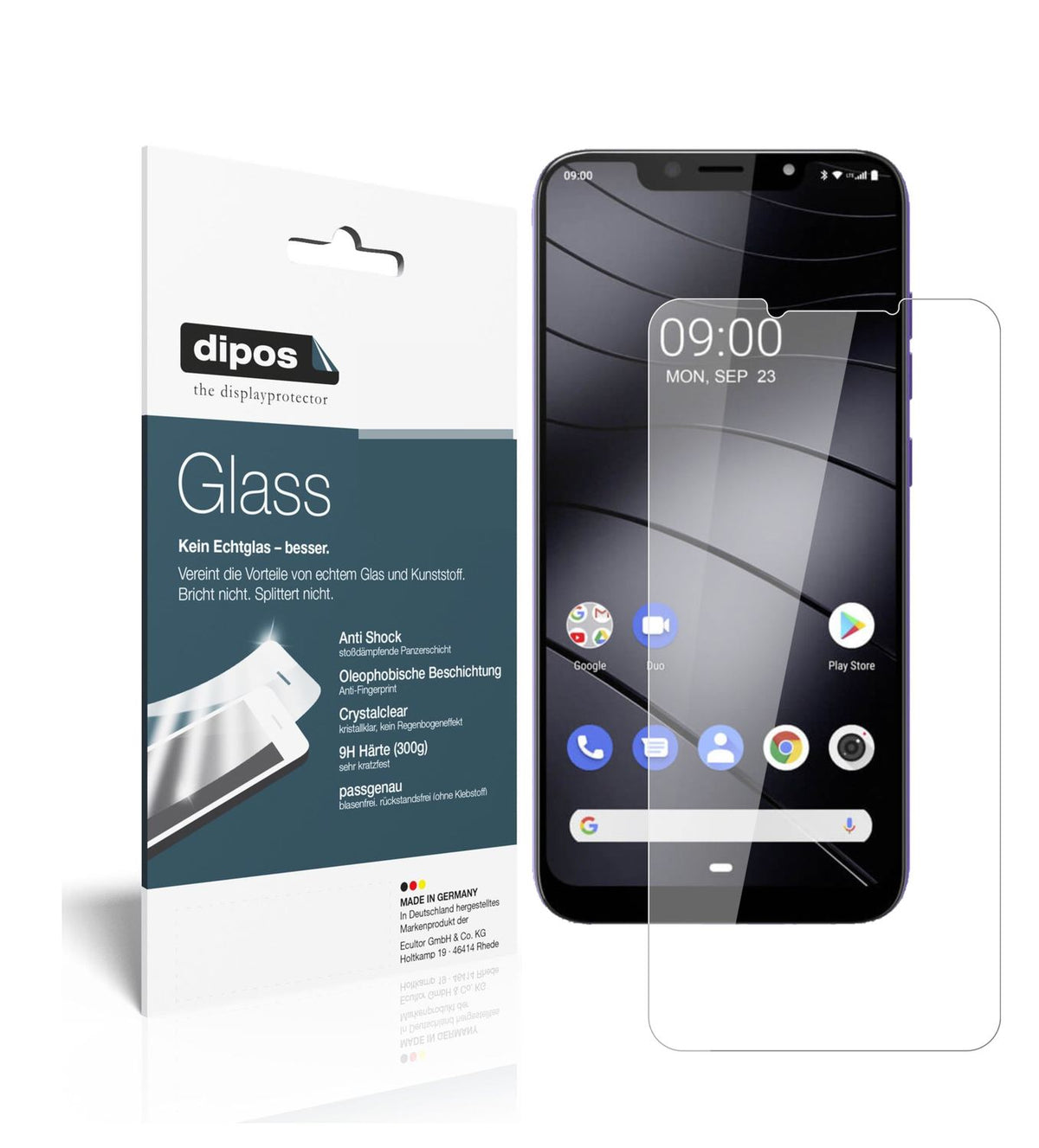 Klare Displayschutzfolie von dipos passend für Gigaset GS195 Pummelphone, 9H kratzfest und blasenfrei montiert