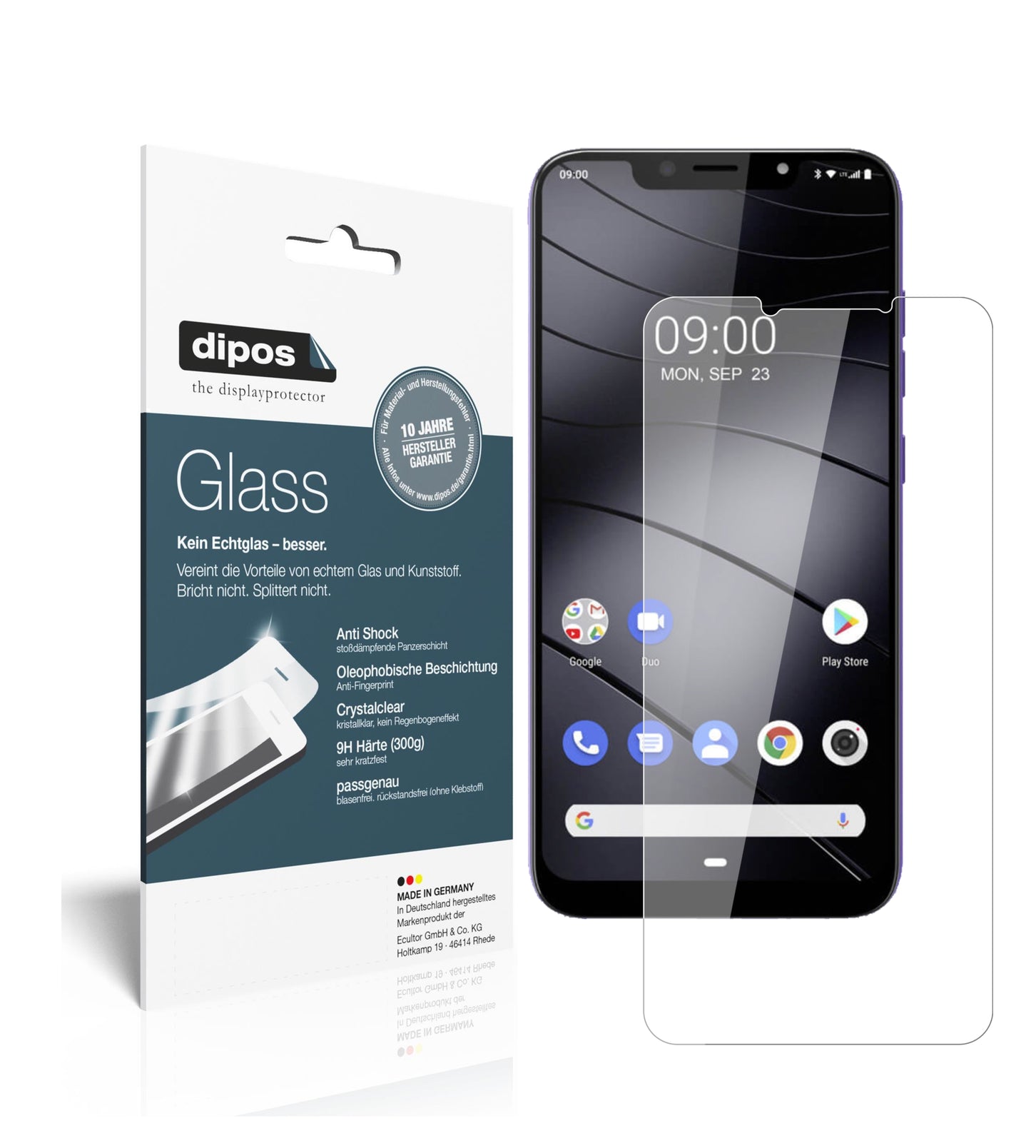 Klare Displayschutzfolie von dipos passend für Gigaset GS195 LS, 9H kratzfest und blasenfrei montiert