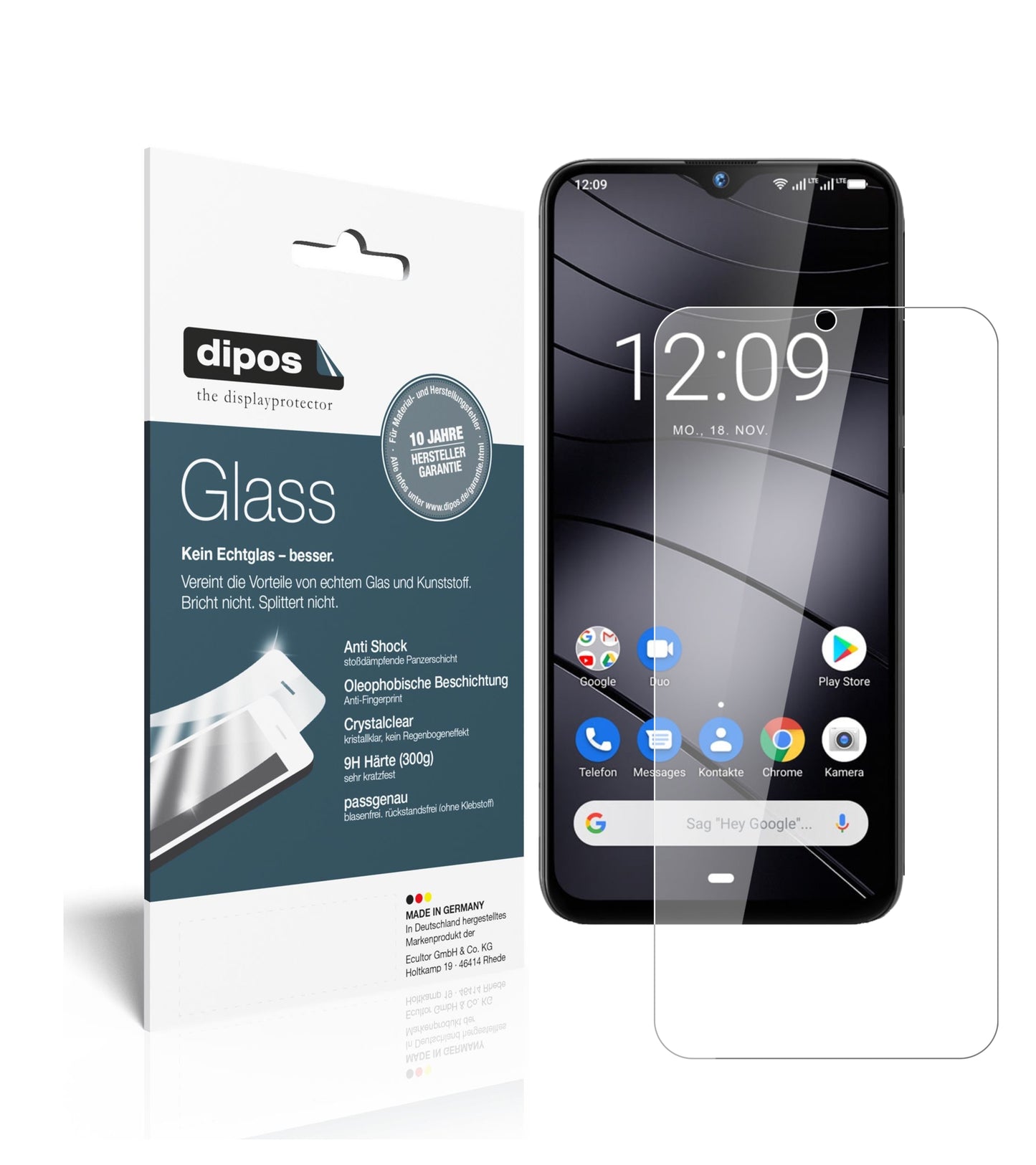 Klare Displayschutzfolie von dipos passend für Gigaset GS290, 9H kratzfest und blasenfrei montiert