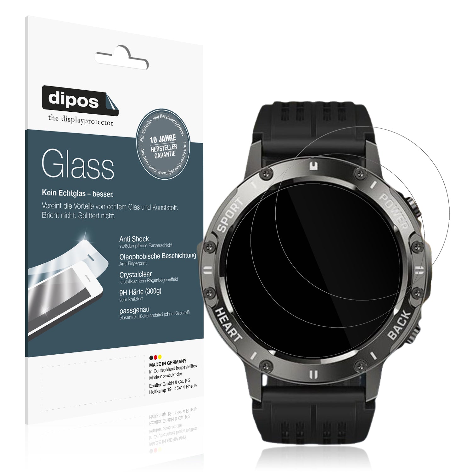 Klare Displayschutzfolie von dipos passend für Timu S81 1.39 Zoll, 9H kratzfest und blasenfrei montiert
