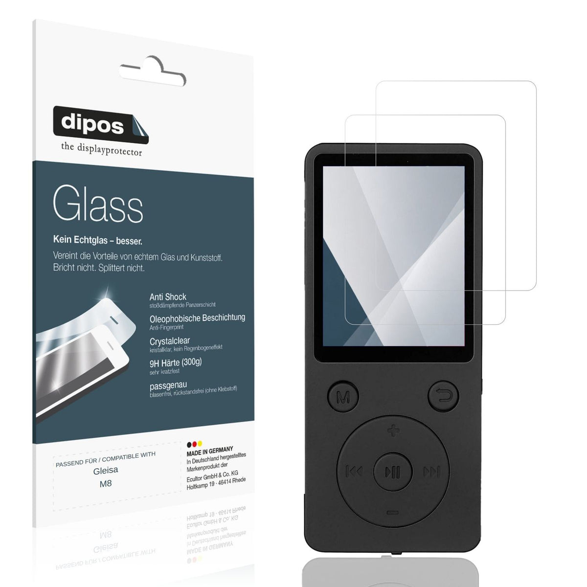 Klare Displayschutzfolie von dipos passend für Gleisa M8, 9H kratzfest und blasenfrei montiert