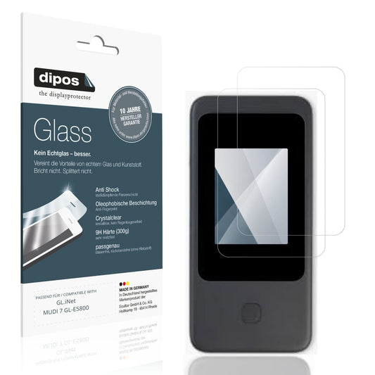 Klare Displayschutzfolie von dipos passend für GL.iNet MUDI 7 GL-E5800, 9H kratzfest und blasenfrei montiert