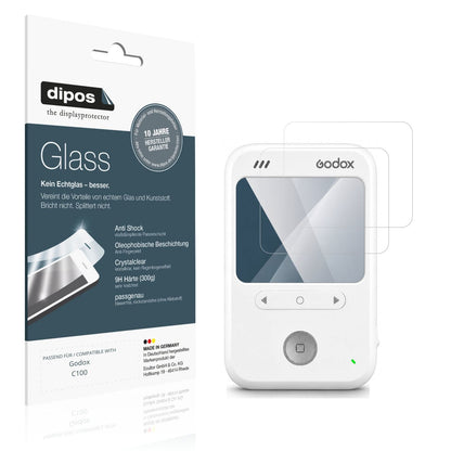 Klare Displayschutzfolie von dipos passend für Godox C100, 9H kratzfest und blasenfrei montiert