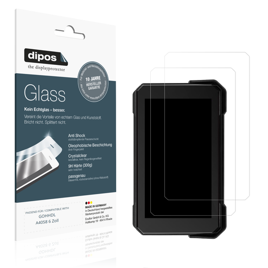 Klare Displayschutzfolie von dipos passend für GOHHDL A4058 6 Zoll, 9H kratzfest und blasenfrei montiert