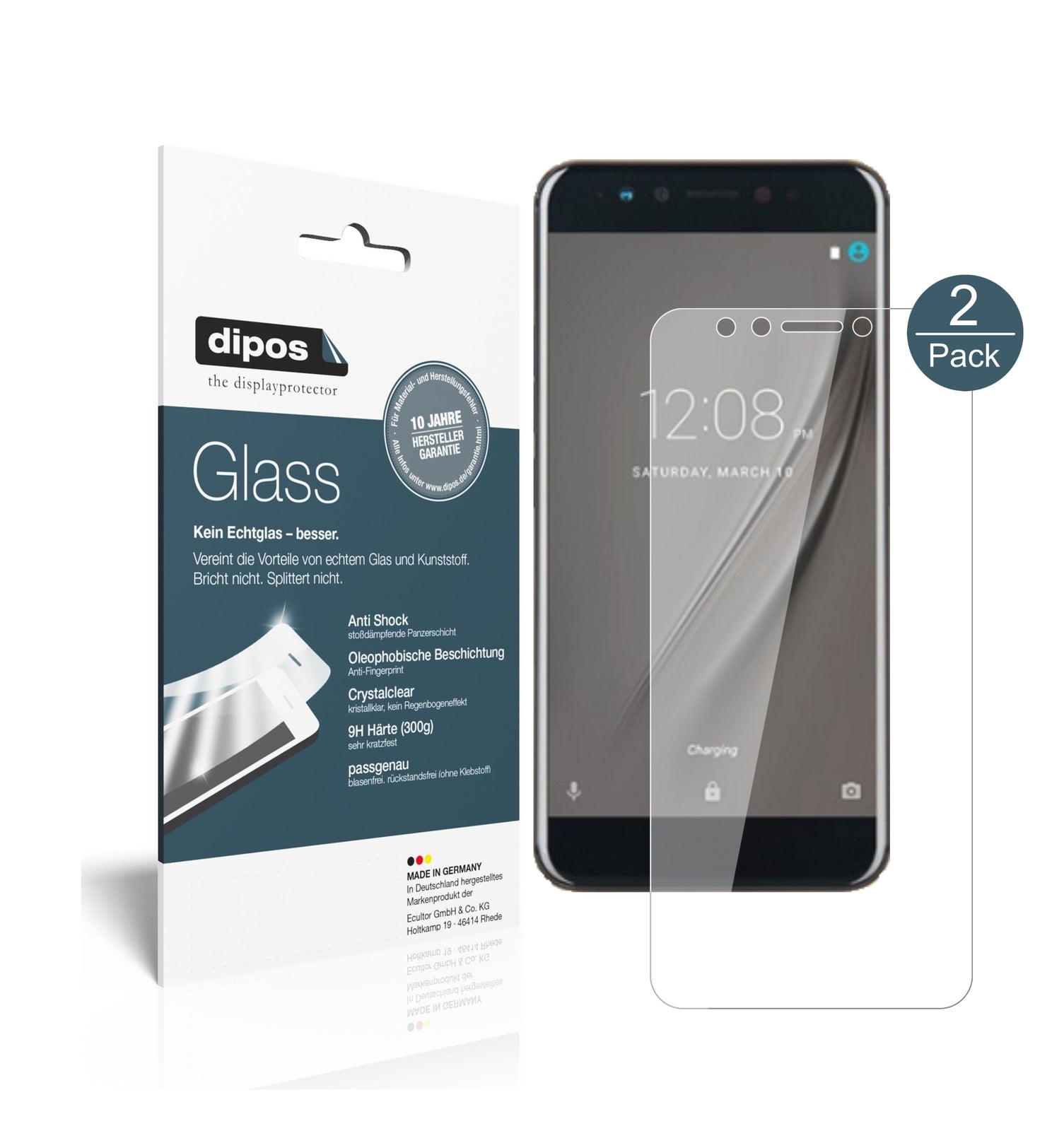 Klare Displayschutzfolie von dipos passend für Gome K1, 9H kratzfest und blasenfrei montiert