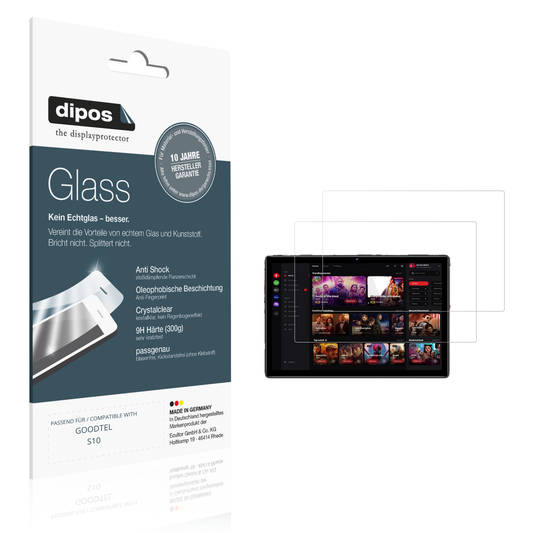 Klare Displayschutzfolie von dipos passend für GOODTEL S10, 9H kratzfest und blasenfrei montiert