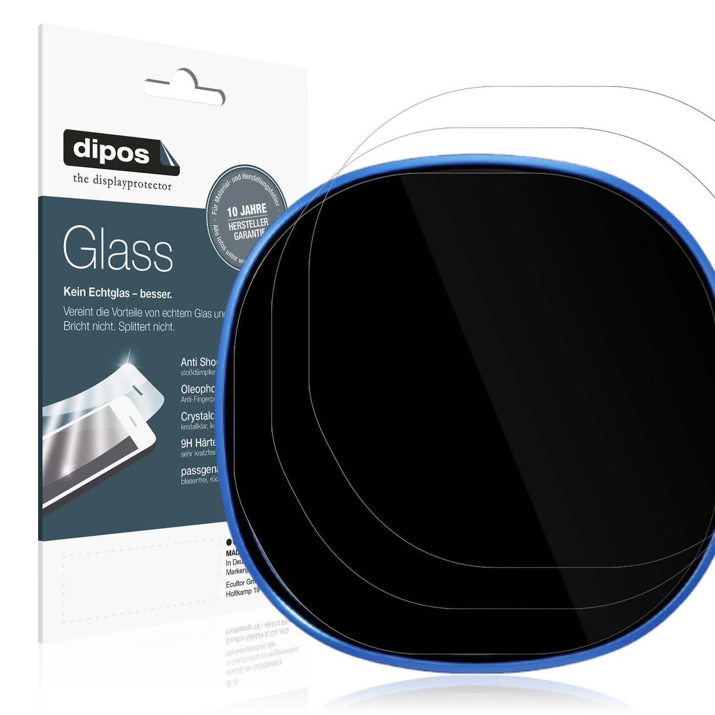 Klare Displayschutzfolie von dipos passend für Goofly Chrono Pro, 9H kratzfest und blasenfrei montiert