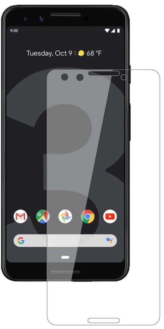 Klare Displayschutzfolie von dipos passend für Google Pixel 3, 9H kratzfest und blasenfrei montiert