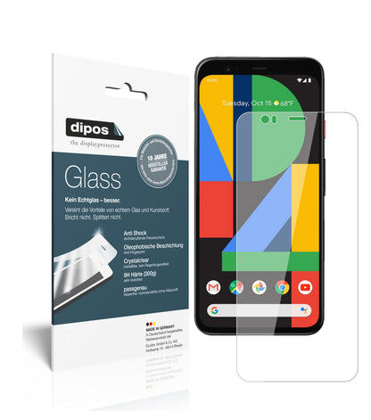 Klare Displayschutzfolie von dipos passend für Google Pixel 4, 9H kratzfest und blasenfrei montiert
