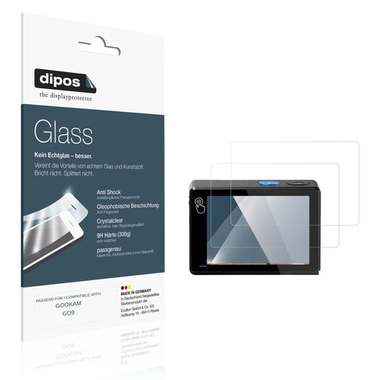 Klare Displayschutzfolie von dipos passend für GOOKAM GO9, 9H kratzfest und blasenfrei montiert