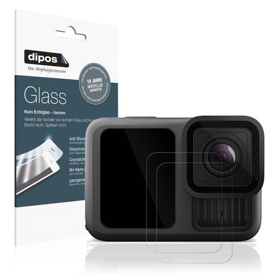 Klare Displayschutzfolie von dipos passend für GoPro Hero 13, 9H kratzfest und blasenfrei montiert