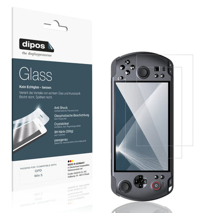 Klare Displayschutzfolie von dipos passend für GPD Win 5, 9H kratzfest und blasenfrei montiert