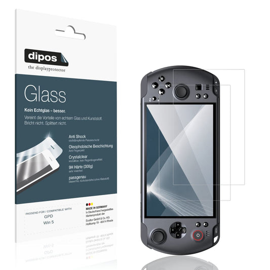 Klare Displayschutzfolie von dipos passend für GPD Win 5, 9H kratzfest und blasenfrei montiert