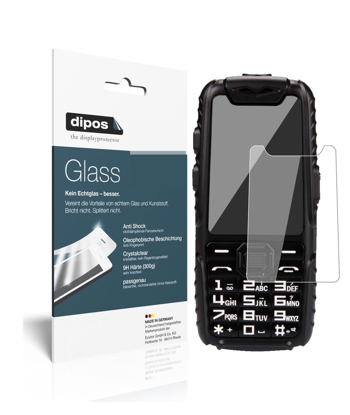 Klare Displayschutzfolie von dipos passend für Guophone A6, 9H kratzfest und blasenfrei montiert