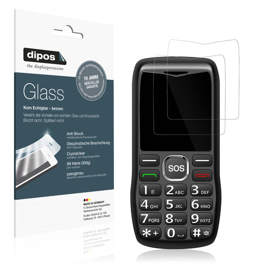 Klare Displayschutzfolie von dipos passend für Guwet D1 Seniorenhandy, 9H kratzfest und blasenfrei montiert