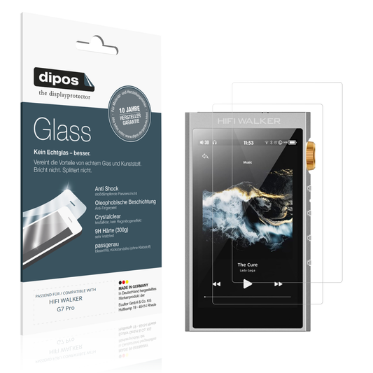 Klare Displayschutzfolie von dipos passend für HIFI WALKER G7 Pro, 9H kratzfest und blasenfrei montiert