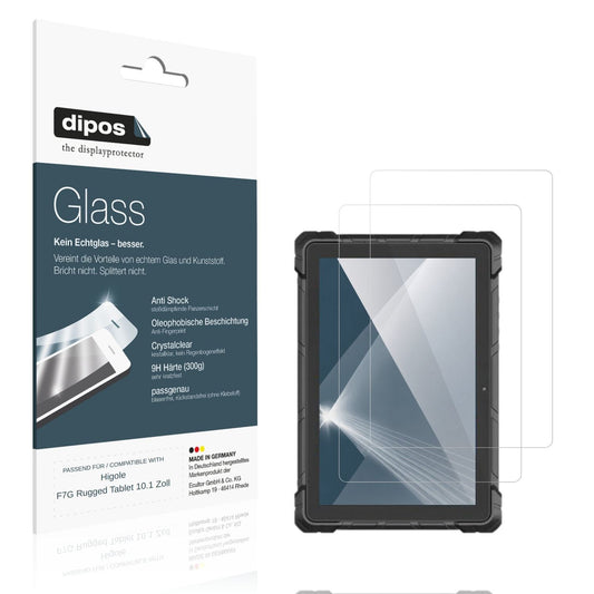 Klare Displayschutzfolie von dipos passend für Higole F7G Rugged Tablet 10.1 Zoll, 9H kratzfest und blasenfrei montiert