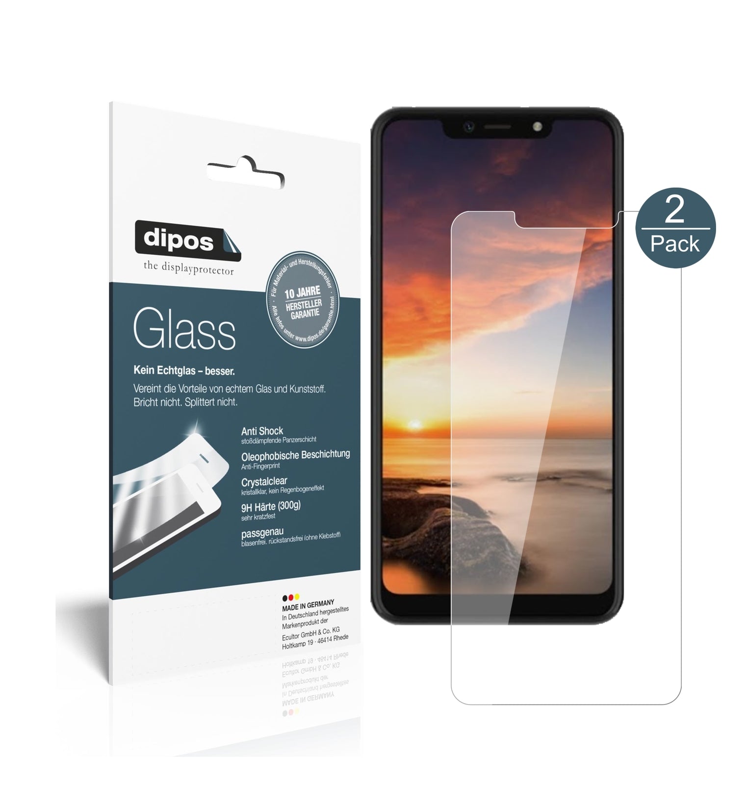 Klare Displayschutzfolie von dipos passend für Hisense H18, 9H kratzfest und blasenfrei montiert