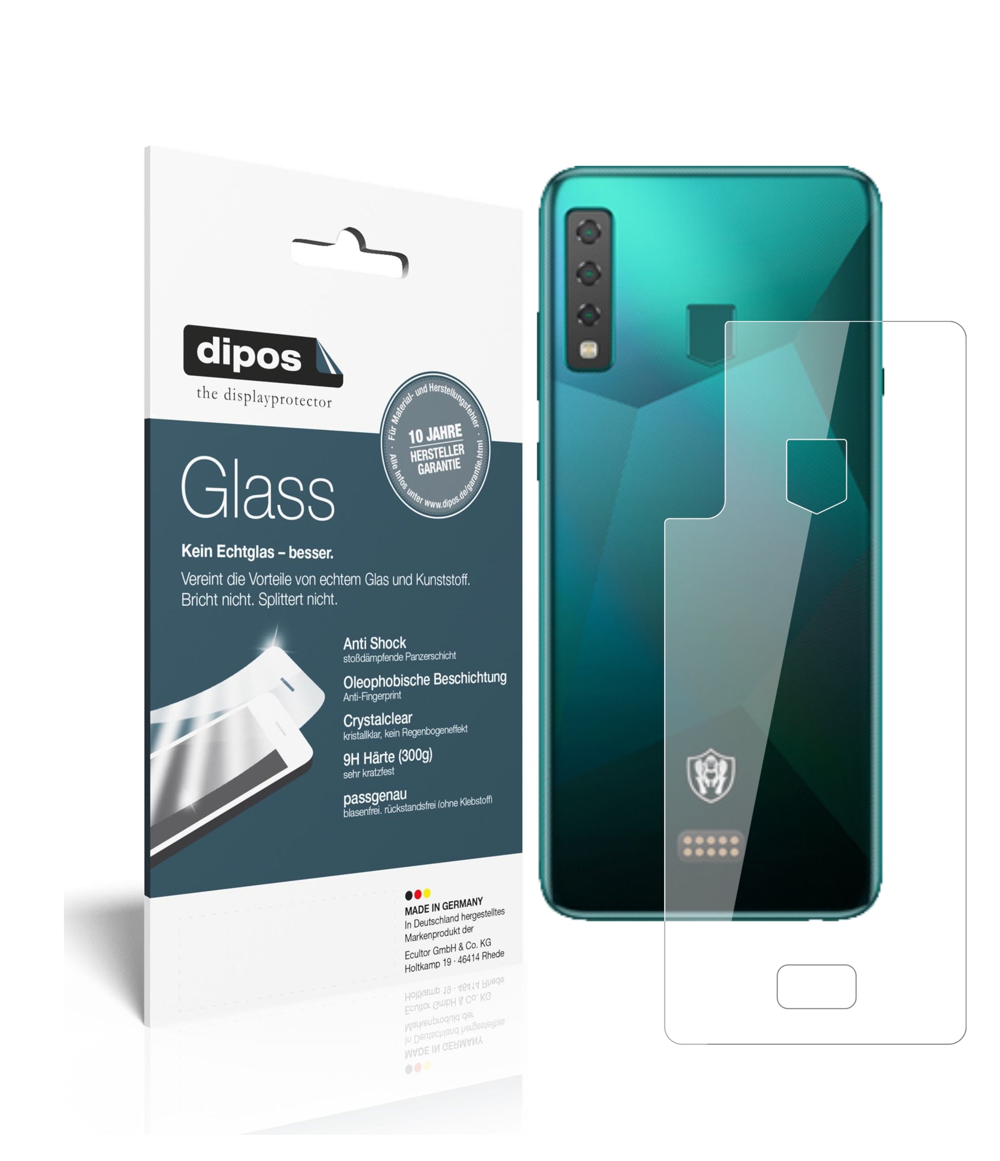 Klare Displayschutzfolie von dipos passend für HiSense King Kong 6 Rückseite, 9H kratzfest und blasenfrei montiert